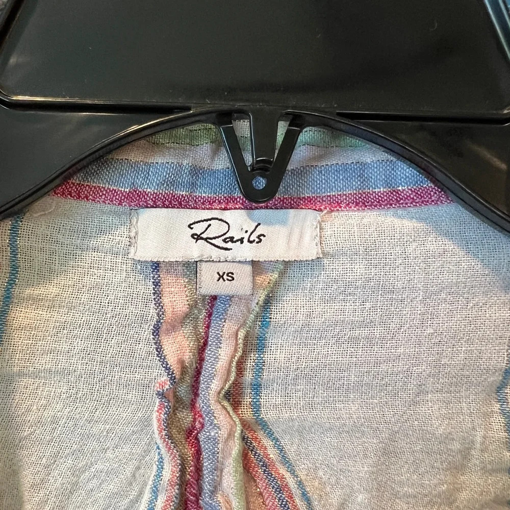 Rails Zuma Havana Stripe Button Up Top Size Xs - image 3